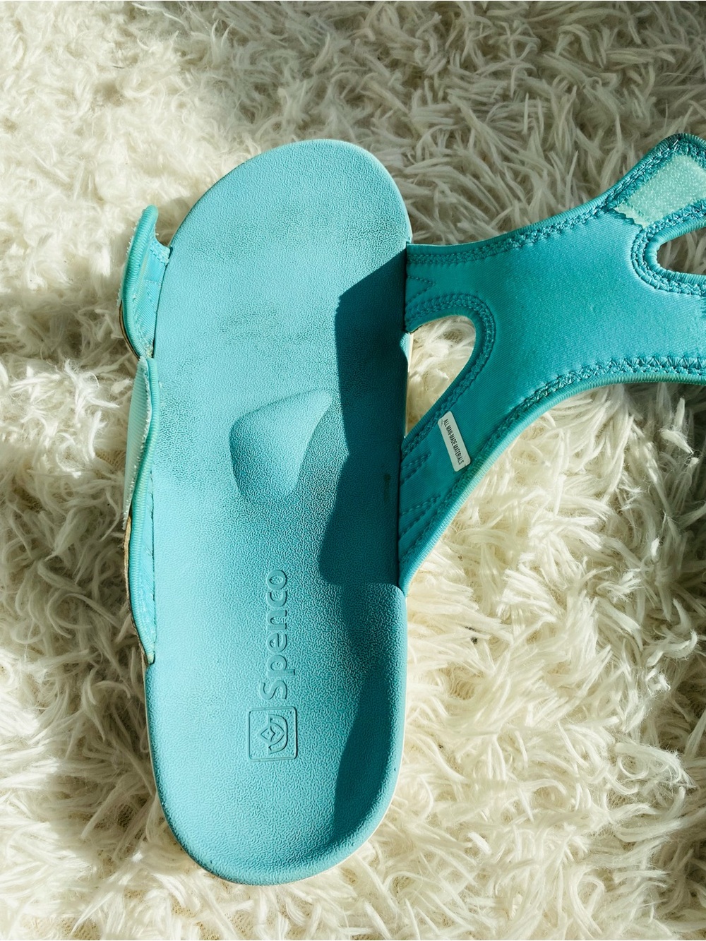 Spenco Adjustable Comfort Sandals Blue Tropical Floral Hook & Loop Woman’s 8 - Picture 11 of 12